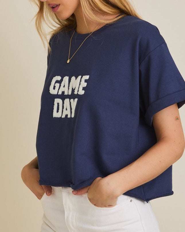 Navy Game Day Terry T-Shirt - Shop Simply Apparel