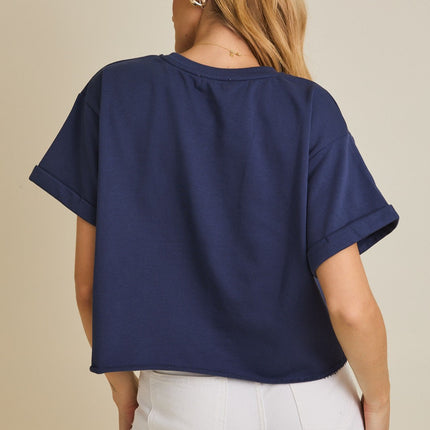 Navy Game Day Terry T-Shirt - Shop Simply Apparel