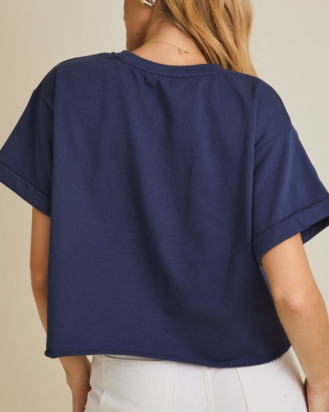 Navy Game Day Terry T-Shirt - Shop Simply Apparel