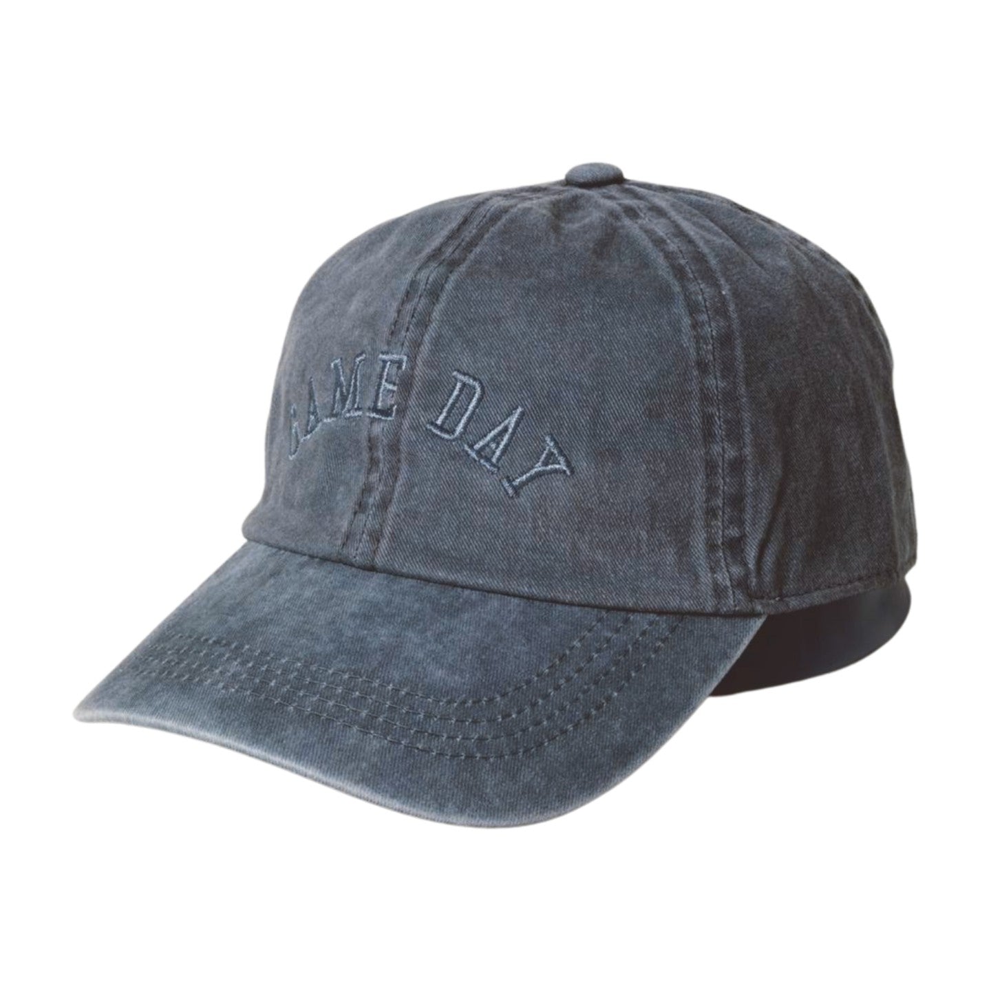 GAME DAY Grey Washed Cotton Baseball Cap