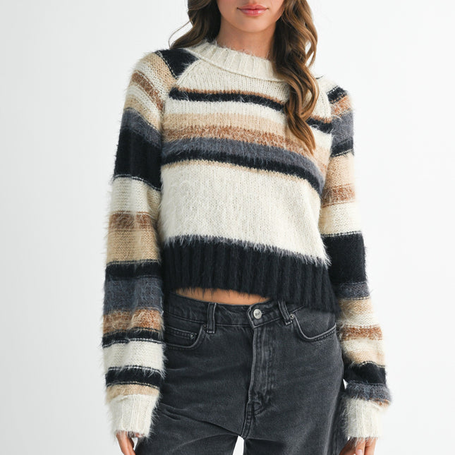 Oat Multi Georgia Fuzzy Sweater
