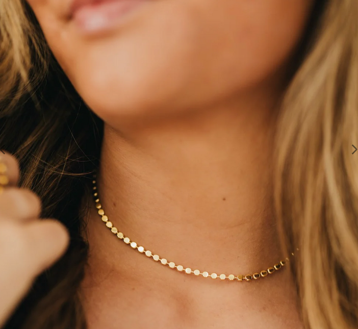 Gold Dakota Disc Chain Necklace - Waterproof