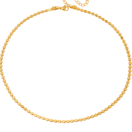 Gold Dakota Disc Chain Necklace - Waterproof
