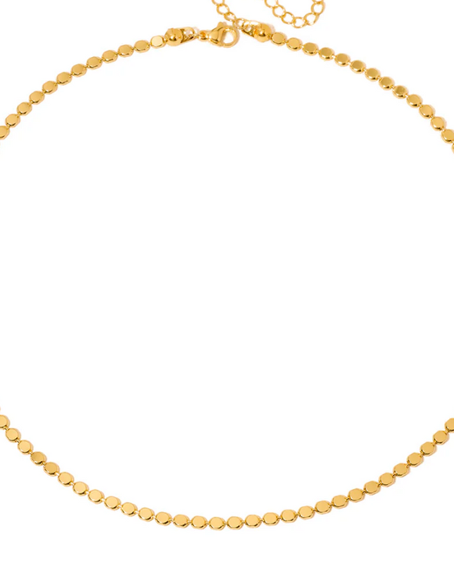 Gold Dakota Disc Chain Necklace - Waterproof