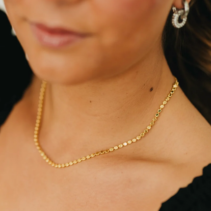 Gold Dakota Disc Chain Necklace - Waterproof