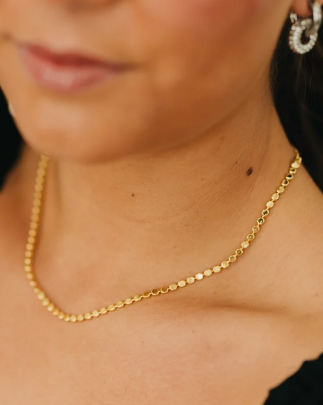 Gold Dakota Disc Chain Necklace - Waterproof