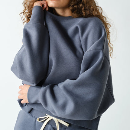Graphite Balloon Sleeve Fleece Sweatshirt