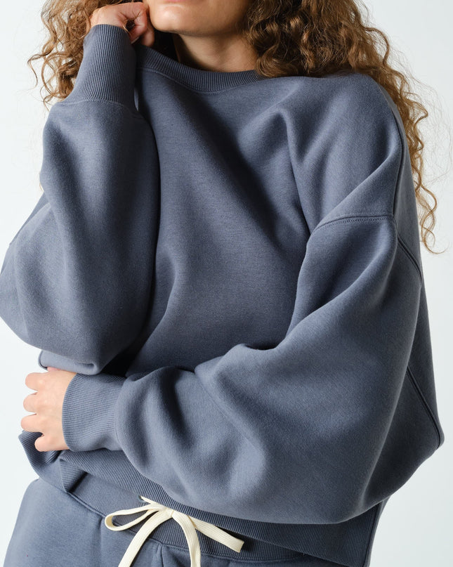 Graphite Balloon Sleeve Fleece Sweatshirt
