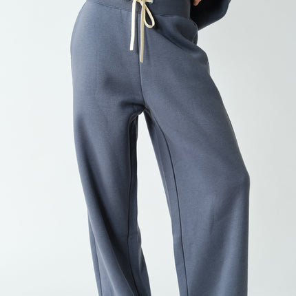Graphite Wide Leg Fleece Pant