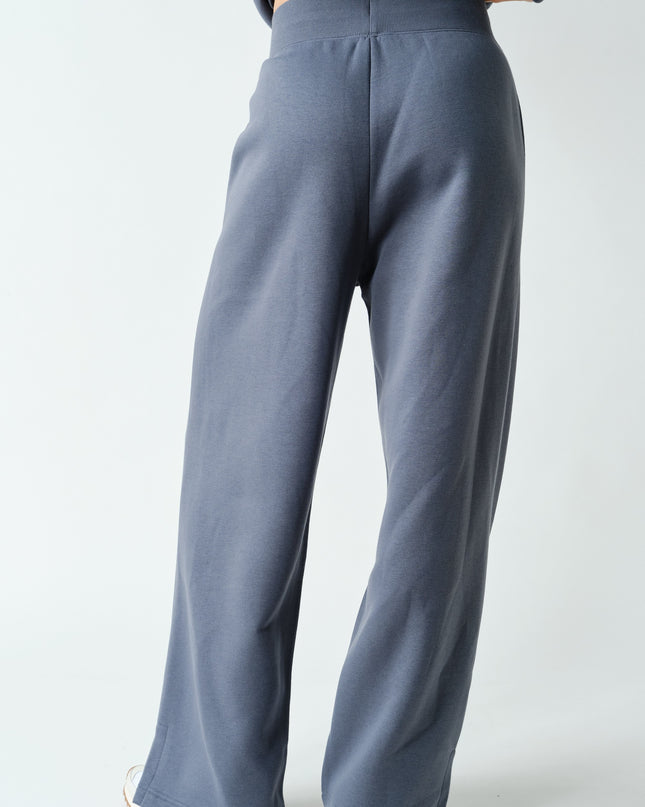 Graphite Wide Leg Fleece Pant
