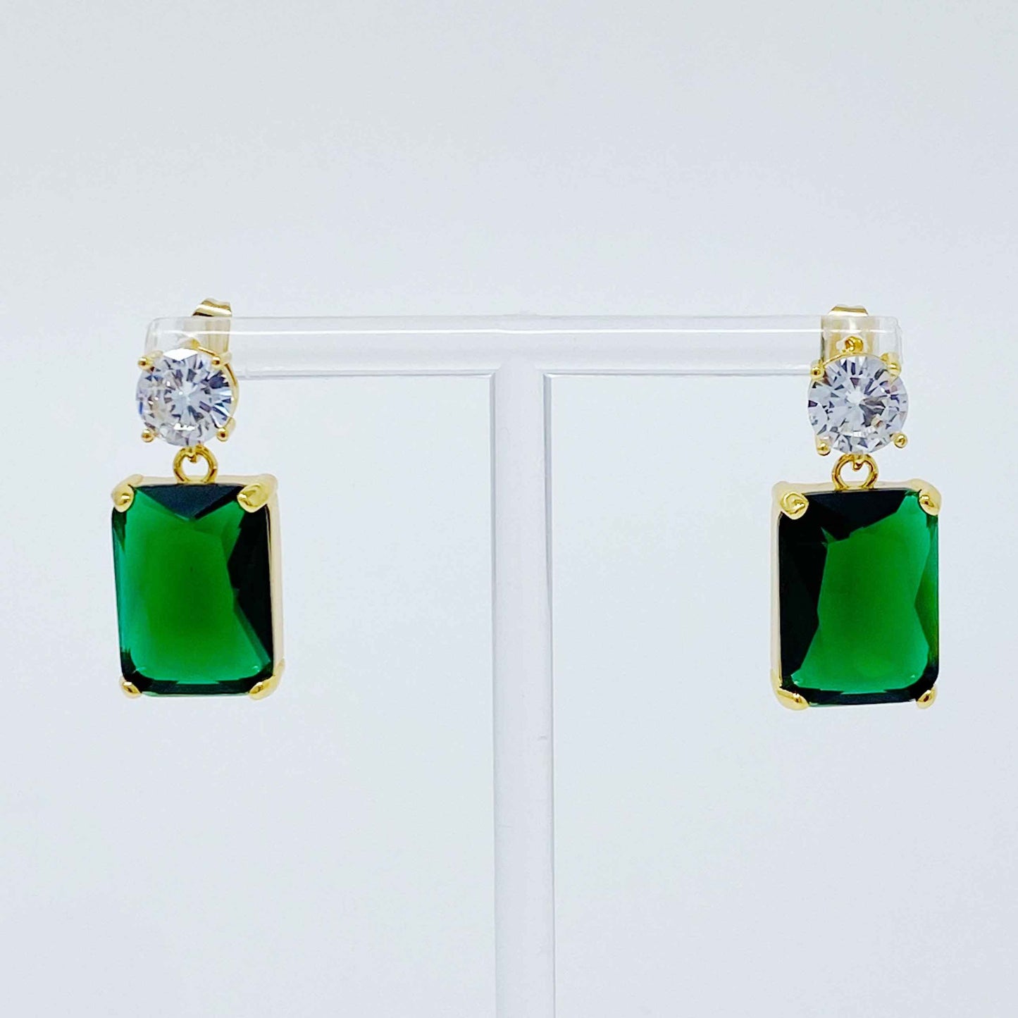 Emerald Green Banquet In Castle Jewel Earrings