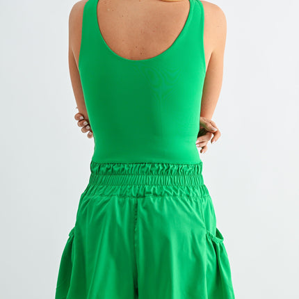 Green Pop Flounce & Flow Romper