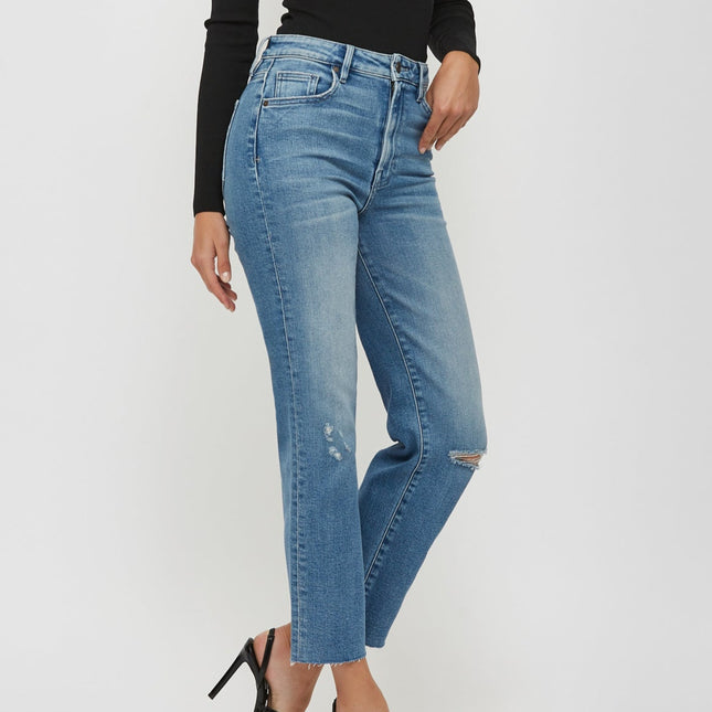 Medium Wash Stretch Relaxed Straight Denim - Shop Simply Apparel