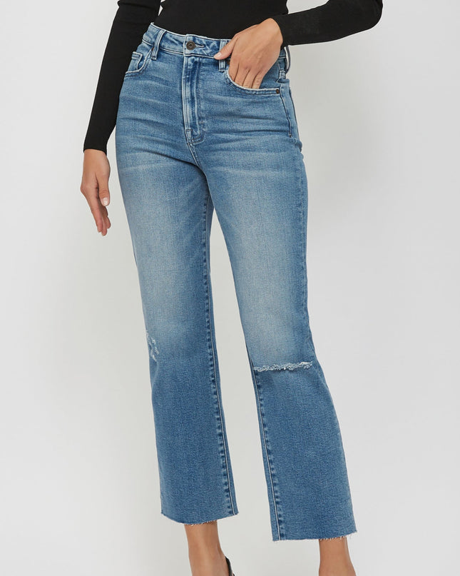 Medium Wash Stretch Relaxed Straight Denim