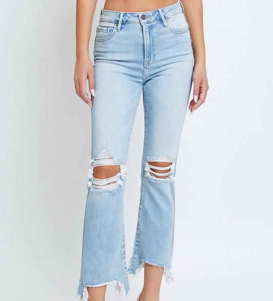 Happi Distressed Cropped Flare
