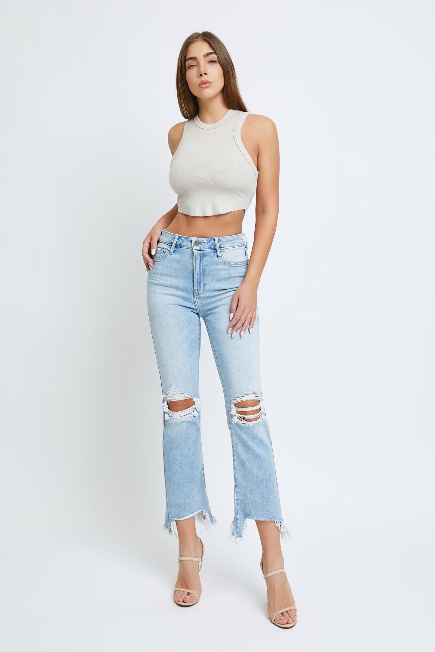 Hidden Jeans Happi Distressed Cropped Flare
