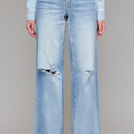 Light Wash Wideleg Jeans