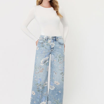 High Rise Floral Extreme Vintage Flare Jeans