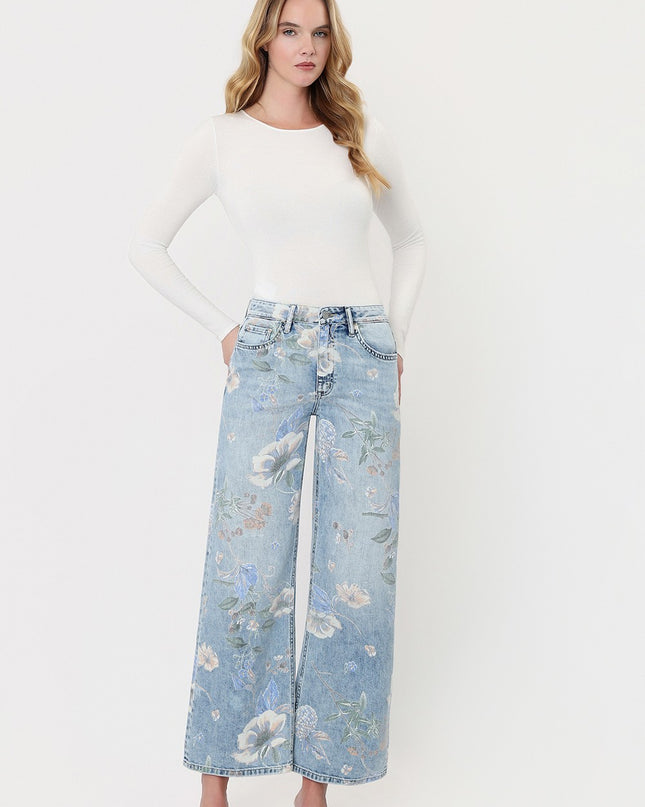 High Rise Floral Extreme Vintage Flare Jeans