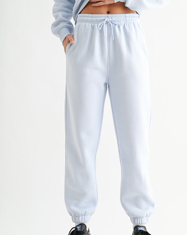 Powder Blue Fleece Billow Sweatpants