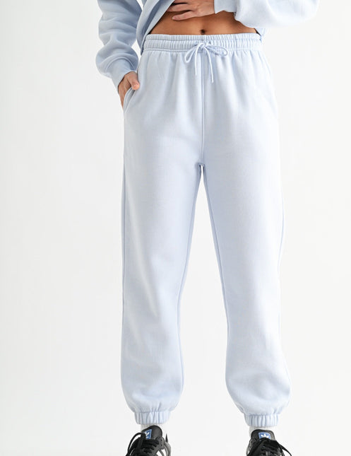 Powder Blue Fleece Billow Sweatpants