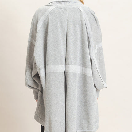 Heather Grey Open Front Cardigan