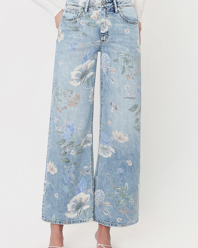 High Rise Floral Extreme Vintage Flare Jeans