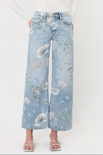 High Rise Floral Extreme Vintage Flare Jeans