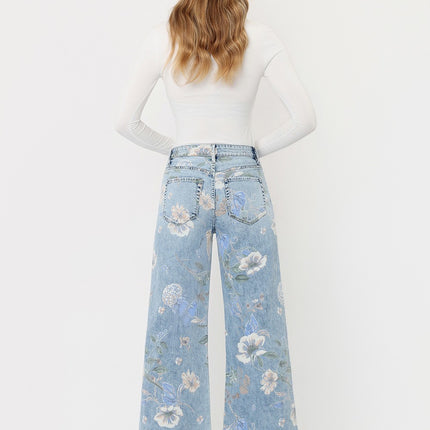 High Rise Floral Extreme Vintage Flare Jeans