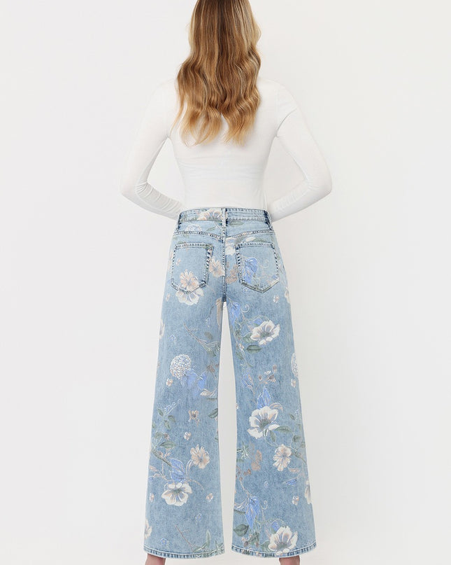 High Rise Floral Extreme Vintage Flare Jeans