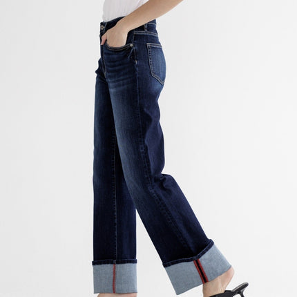 High Rise Wide Leg With Cuff Hem