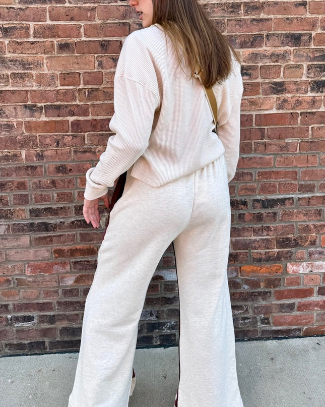 Brown/Oatmeal Contrast Sweatpants