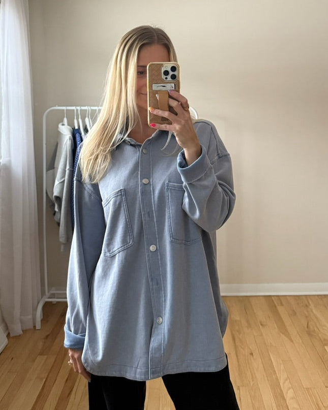Lt. Blue Super Soft Button Up