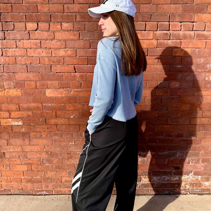 Black Wide Leg Track Pants