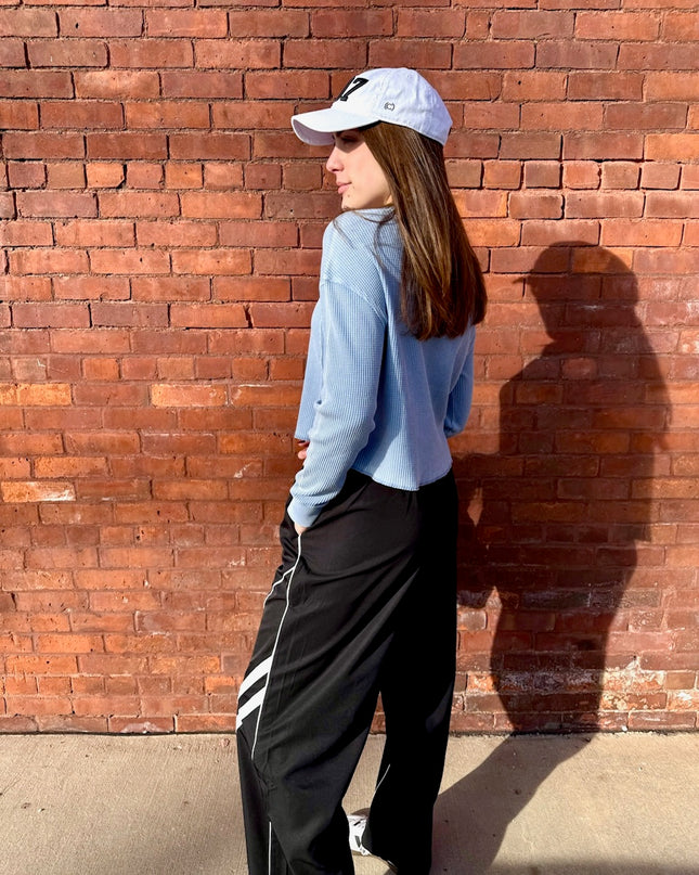 Black Wide Leg Track Pants