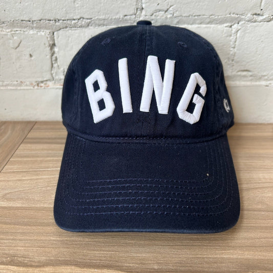 BING Navy Hat w/White Curved Embroidery