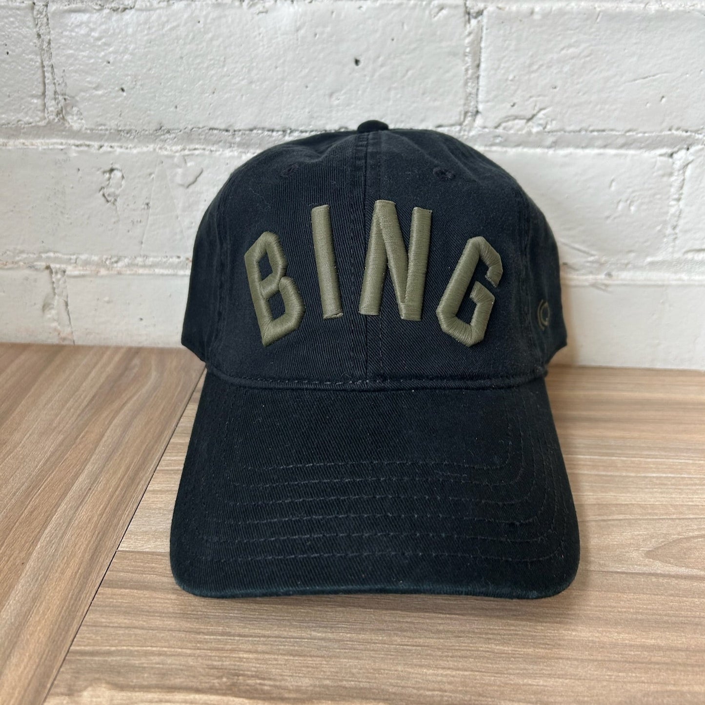 BING Black Hat w/Olive Curved Embroidery