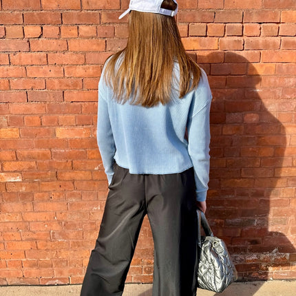 Black Wide Leg Track Pants