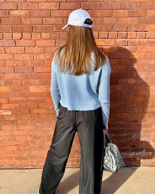 Black Wide Leg Track Pants