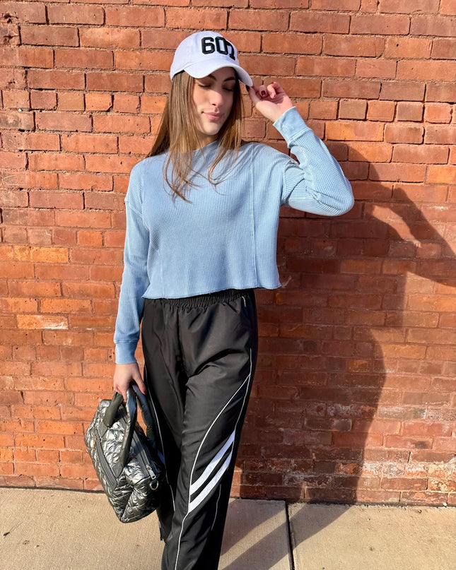 Black Wide Leg Track Pants