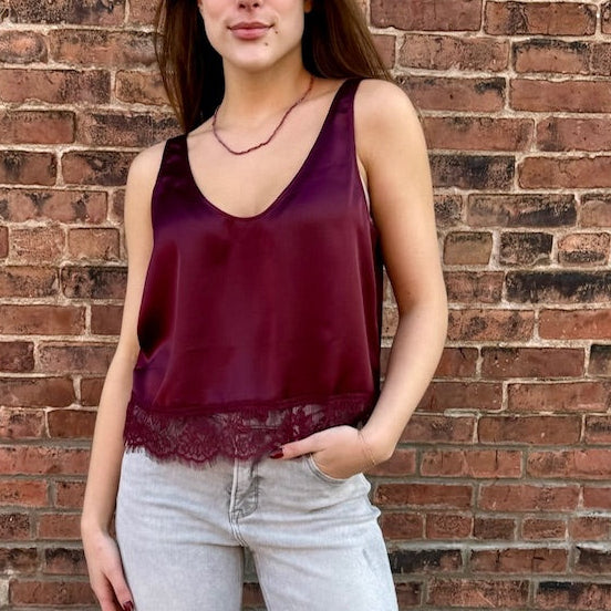 Wine Lace Camisole