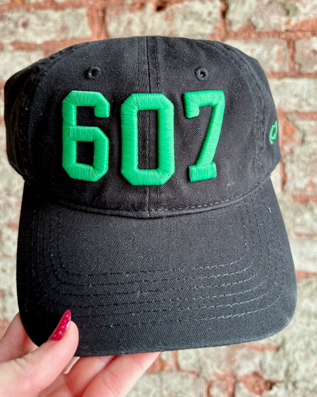 607 Hat Black w/Green