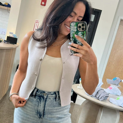 Misty Grey Knit Vest