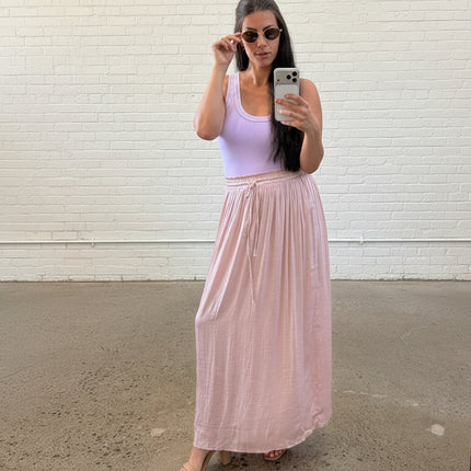 Mauve pink maxi skirt