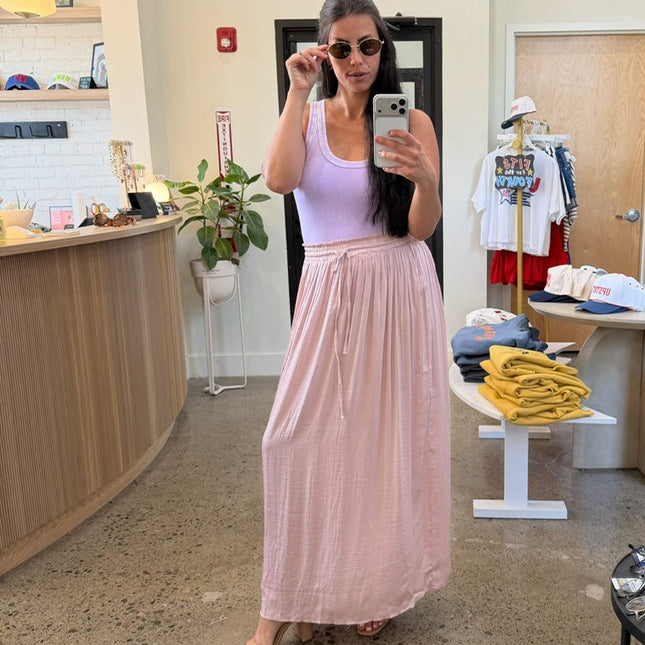 Mauve pink maxi skirt