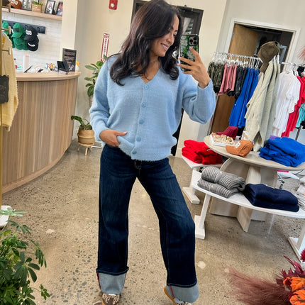 Light Blue Soft Brushed Cardigan - Shop Simply Apparel