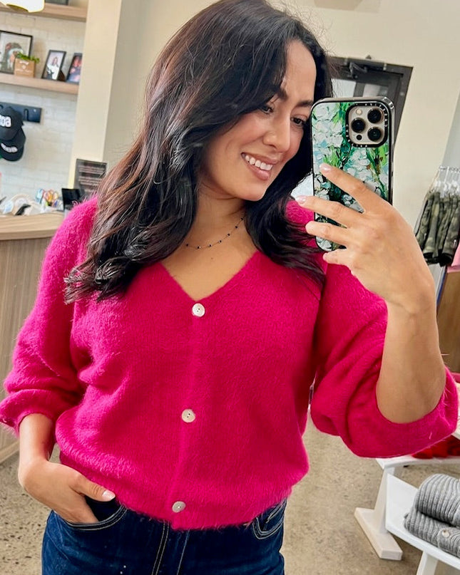 Fuchsia Soft Cardigan