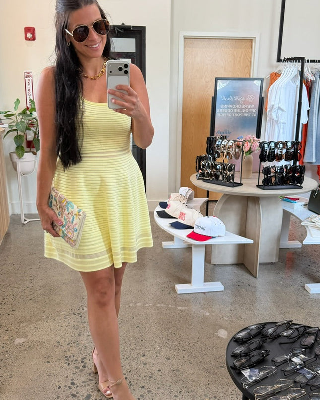 Butter Yellow Fit and Flare Dress
