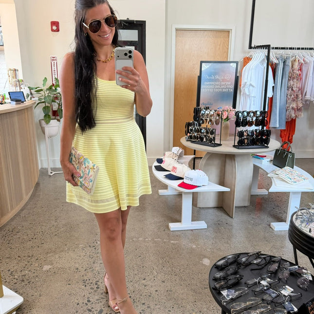Butter Yellow Fit and Flare Dress