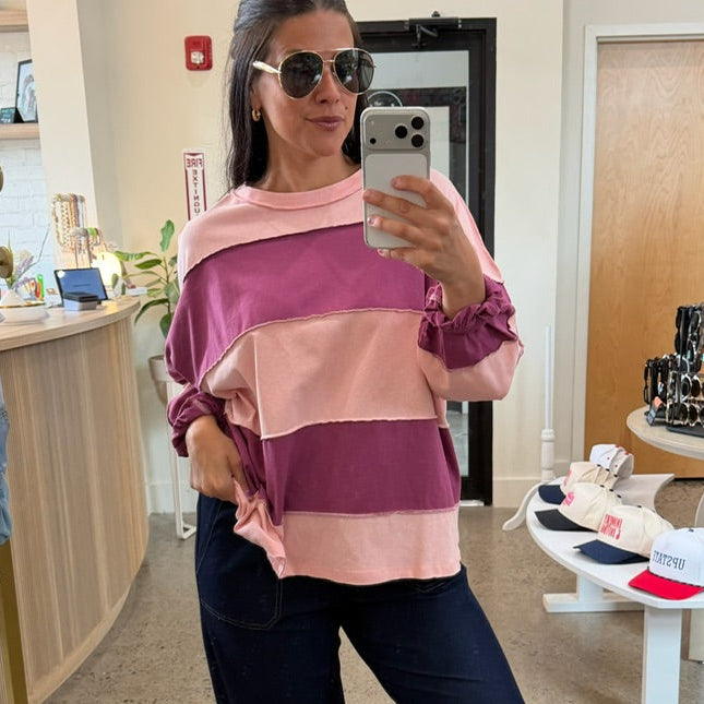 Rugby Stripe Pink Tee